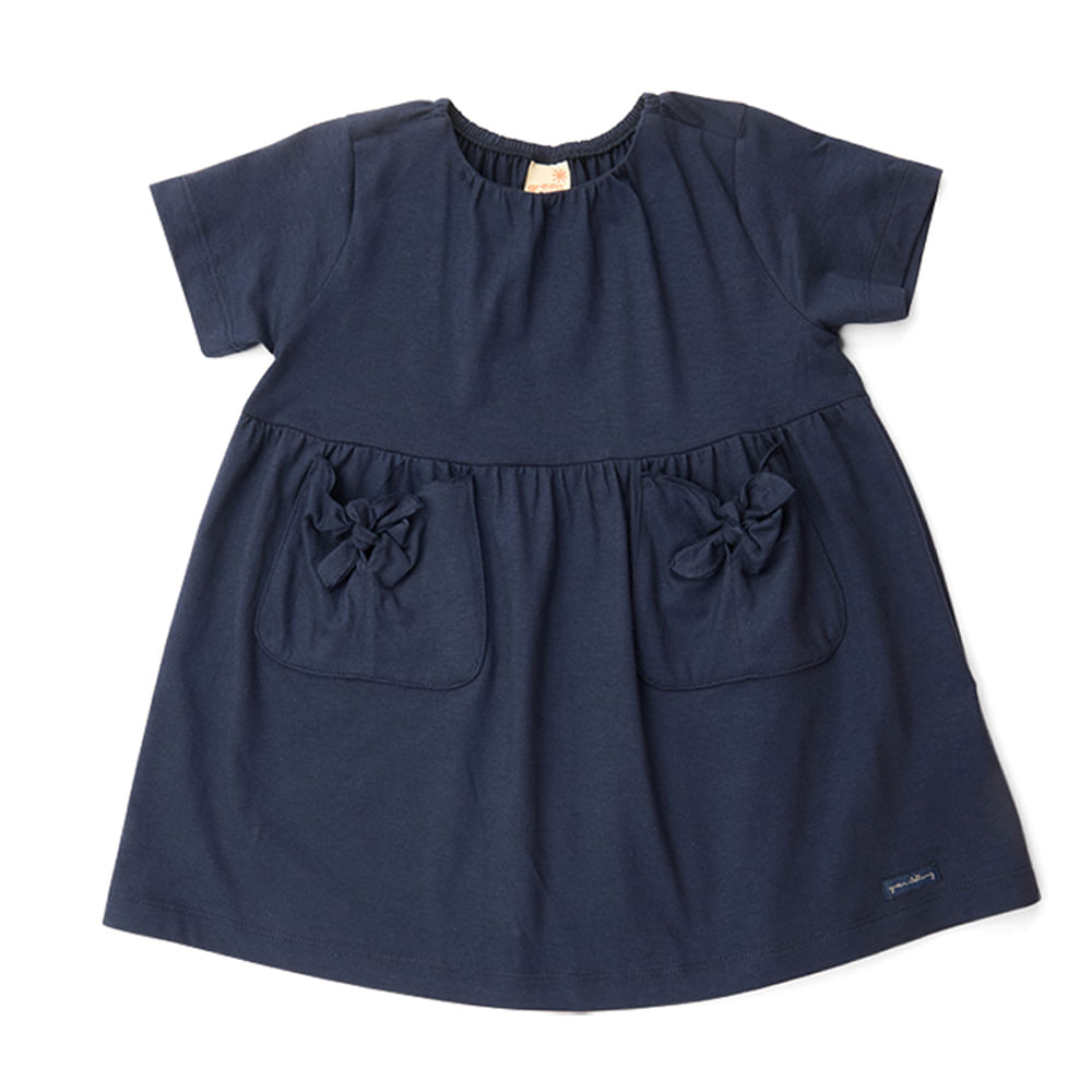 Vestido Toddler Bolso Color Azul